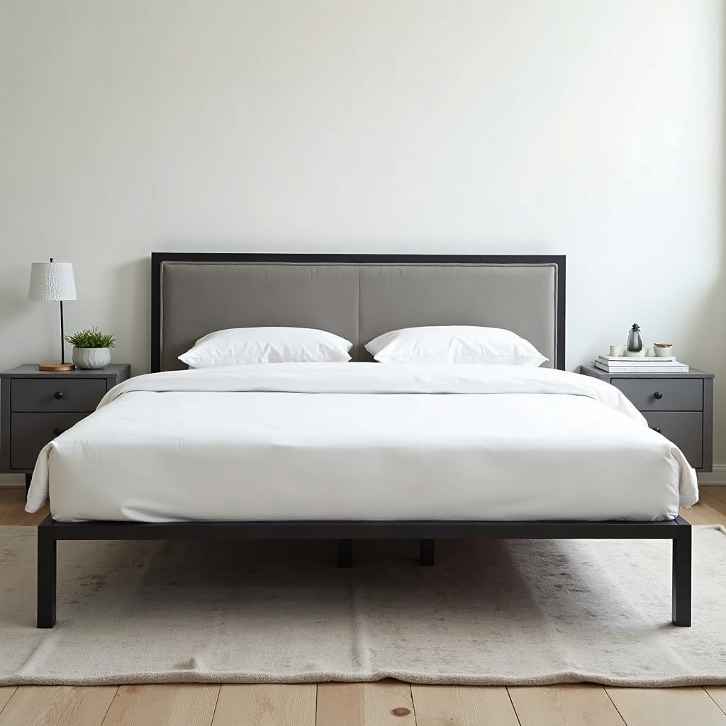 Contemporary Metal Bed - Queen – Luxlighting