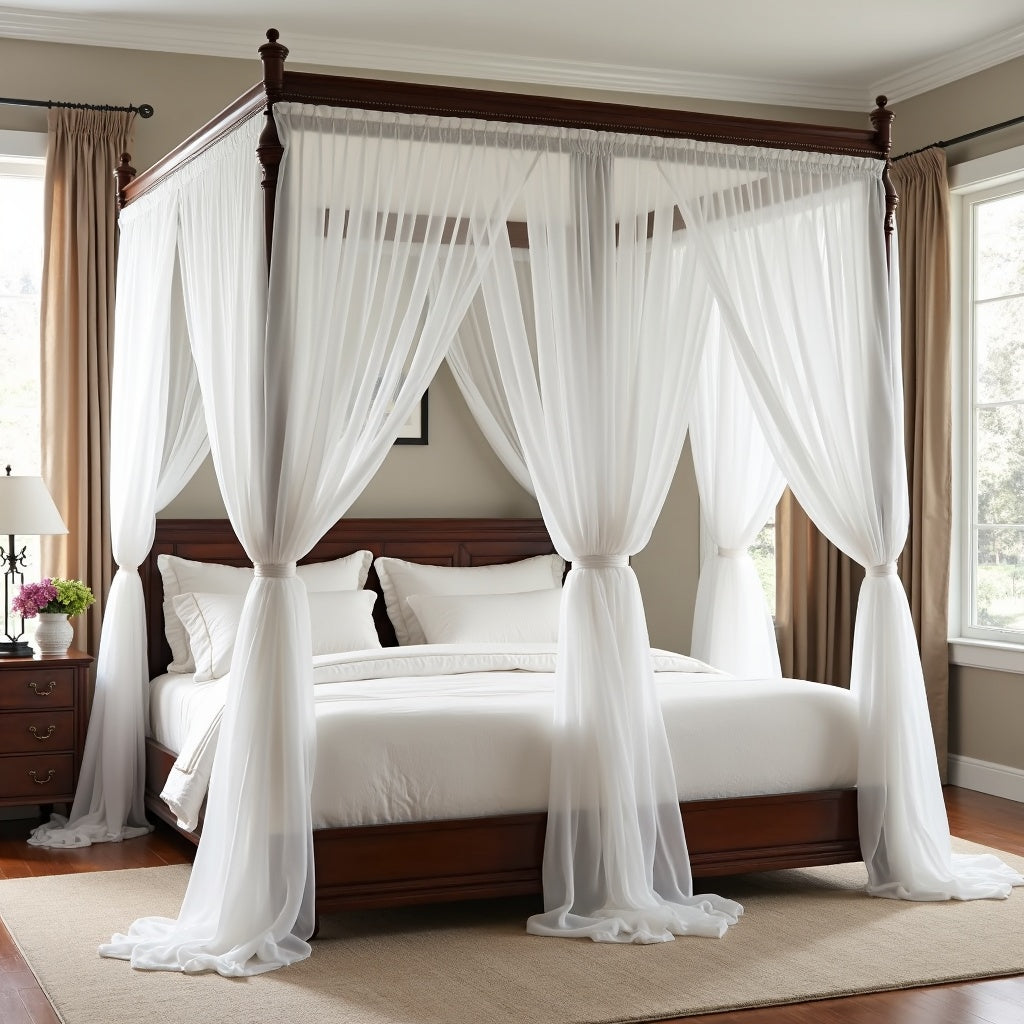 Canopy Bed with Curtains - King – Luxlighting